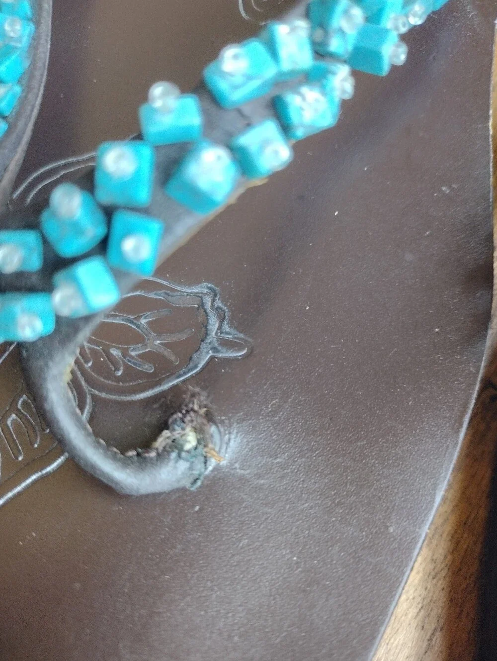 Yellow Box Dawn Turquoise Stones Sandals Size 9 - Picture 8 of 9